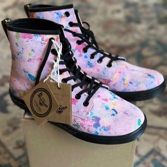 Dr. Martens Shoes - Dr. Martens Pink Rainbow Burst